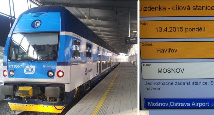 vlakové spojení Bohumín - Ostrava - Mošnov